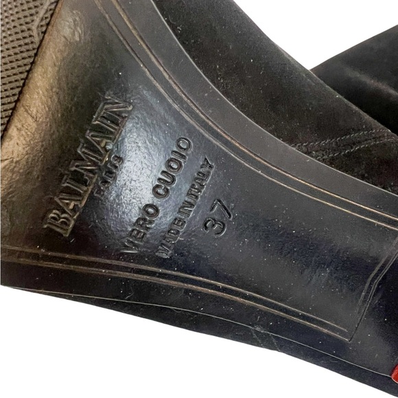 Balmain black suede over the knee boots - Picture 11 of 12